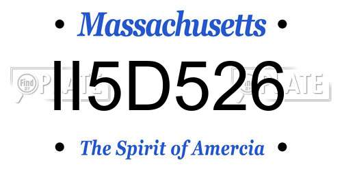 II5D526 Massachusetts License Plate