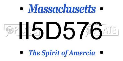 II5D576 Massachusetts License Plate