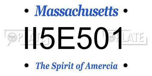 II5E501 Massachusetts License Plate