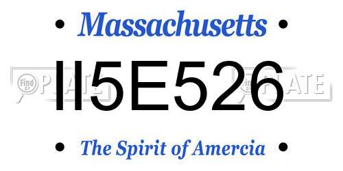 II5E526 Massachusetts License Plate