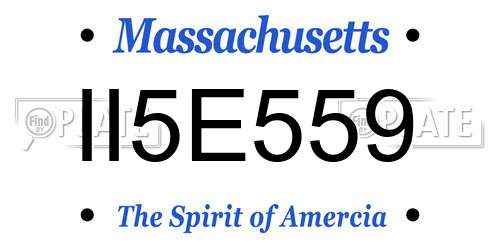 II5E559 Massachusetts License Plate
