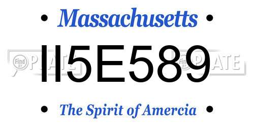 II5E589 Massachusetts License Plate