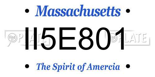 II5E801 Massachusetts License Plate