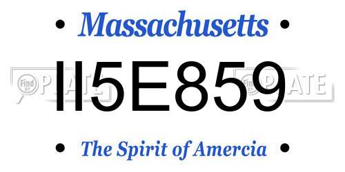 II5E859 Massachusetts License Plate