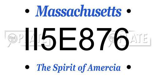 II5E876 Massachusetts License Plate