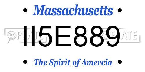 II5E889 Massachusetts License Plate