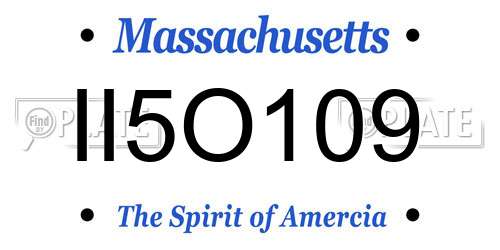 II5O109 Massachusetts License Plate