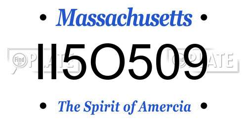 II5O509 Massachusetts License Plate