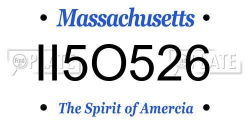 II5O526 Massachusetts License Plate