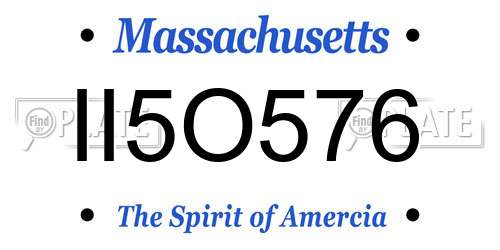 II5O576 Massachusetts License Plate