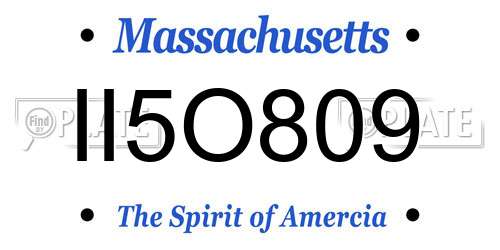 II5O809 Massachusetts License Plate