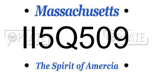 II5Q509 Massachusetts License Plate
