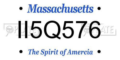 II5Q576 Massachusetts License Plate