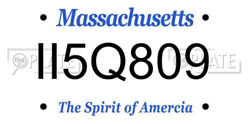 II5Q809 Massachusetts License Plate