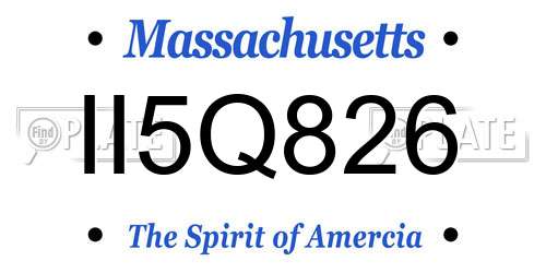 II5Q826 Massachusetts License Plate