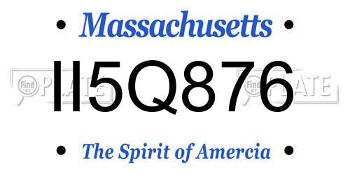 II5Q876 Massachusetts License Plate