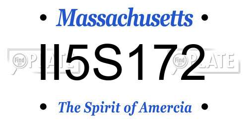II5S172 Massachusetts License Plate