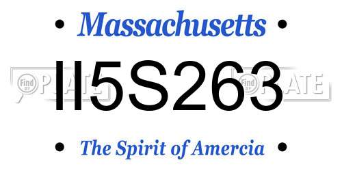 II5S263 Massachusetts License Plate