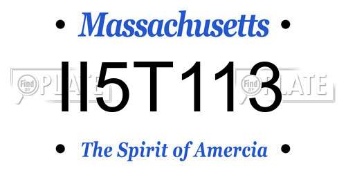 II5T113 Massachusetts License Plate