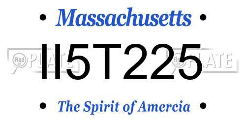 II5T225 Massachusetts License Plate