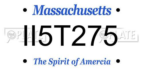 II5T275 Massachusetts License Plate