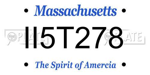 II5T278 Massachusetts License Plate