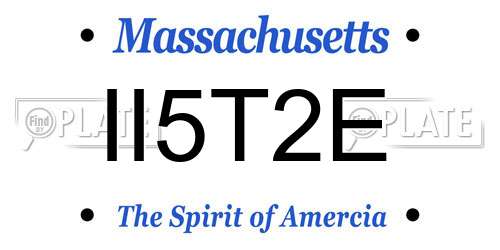 II5T2E Massachusetts License Plate