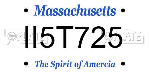 II5T725 Massachusetts License Plate