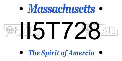 II5T728 Massachusetts License Plate