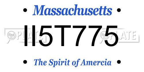 II5T775 Massachusetts License Plate