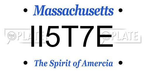 II5T7E Massachusetts License Plate
