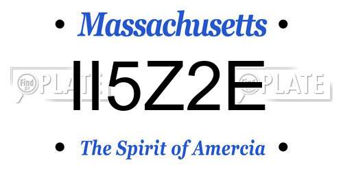II5Z2E Massachusetts License Plate