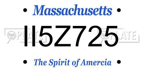 II5Z725 Massachusetts License Plate