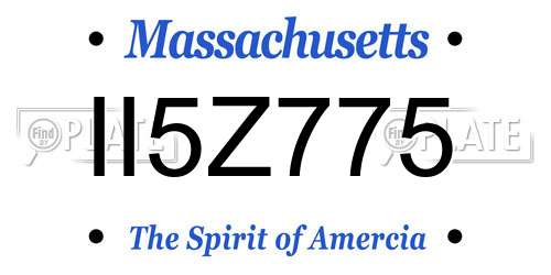 II5Z775 Massachusetts License Plate