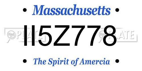 II5Z778 Massachusetts License Plate