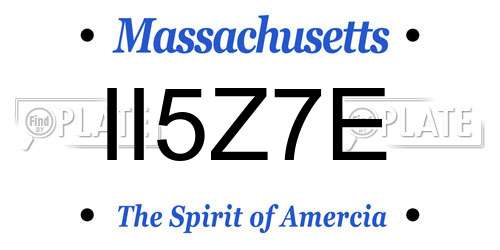 II5Z7E Massachusetts License Plate