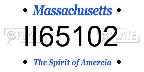II65102 Massachusetts License Plate