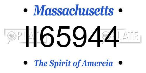 II65944 Massachusetts License Plate