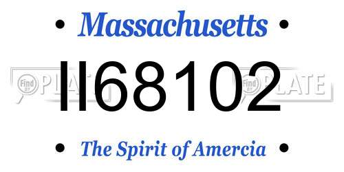 II68102 Massachusetts License Plate