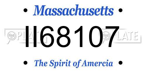 II68107 Massachusetts License Plate