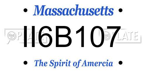 II6B107 Massachusetts License Plate