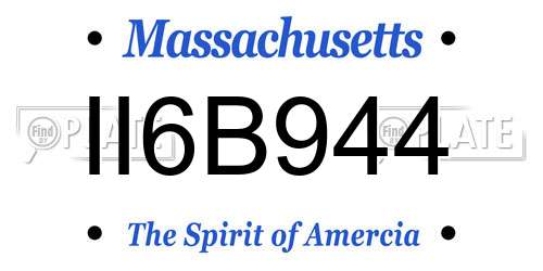 II6B944 Massachusetts License Plate