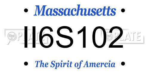 II6S102 Massachusetts License Plate