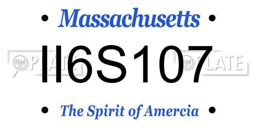 II6S107 Massachusetts License Plate