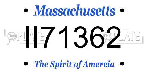 II71362 Massachusetts License Plate