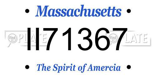 II71367 Massachusetts License Plate
