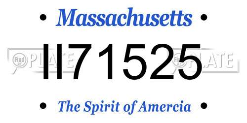 II71525 Massachusetts License Plate