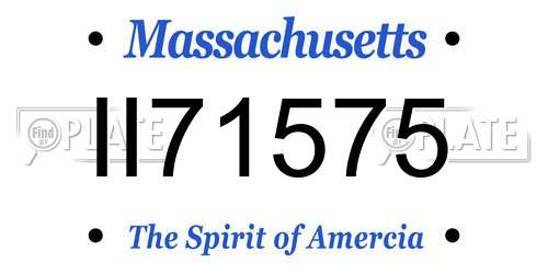 II71575 Massachusetts License Plate