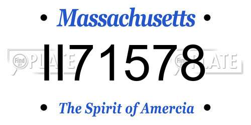 II71578 Massachusetts License Plate