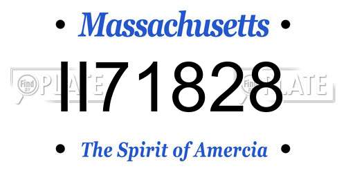 II71828 Massachusetts License Plate